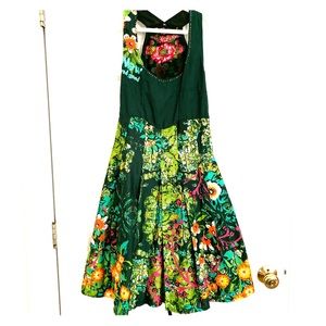 Desigual Green Floral A-line dress
